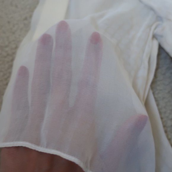 WAYNE COOPER Wrap Dress Silk Size 2 - Cream/Wedding/Bridal/Engagement - Picture 7 of 9